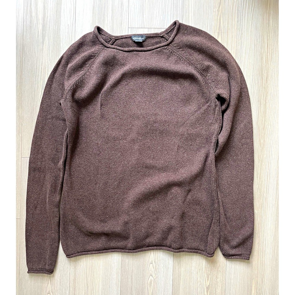 Eddie Bauer Women's Brown Knit Rollneck Pullover Sweater Sz M Quiet Luxury